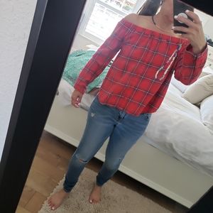 Holiday off the shoulders top